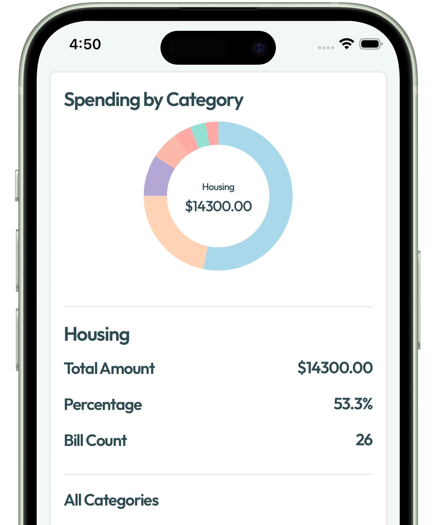 Get your spending patterns and see insights screenshot
